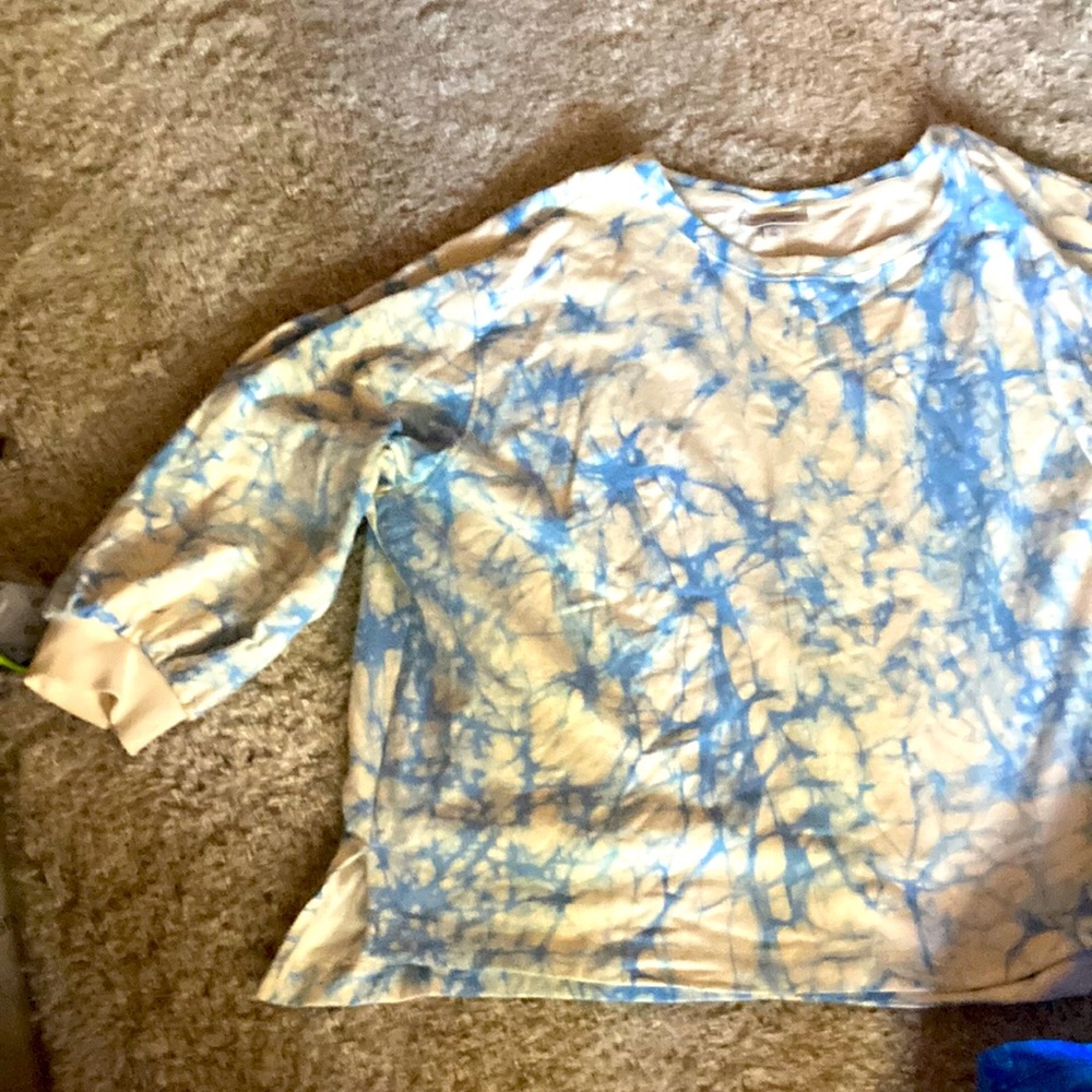 Cotton yellow n blue top